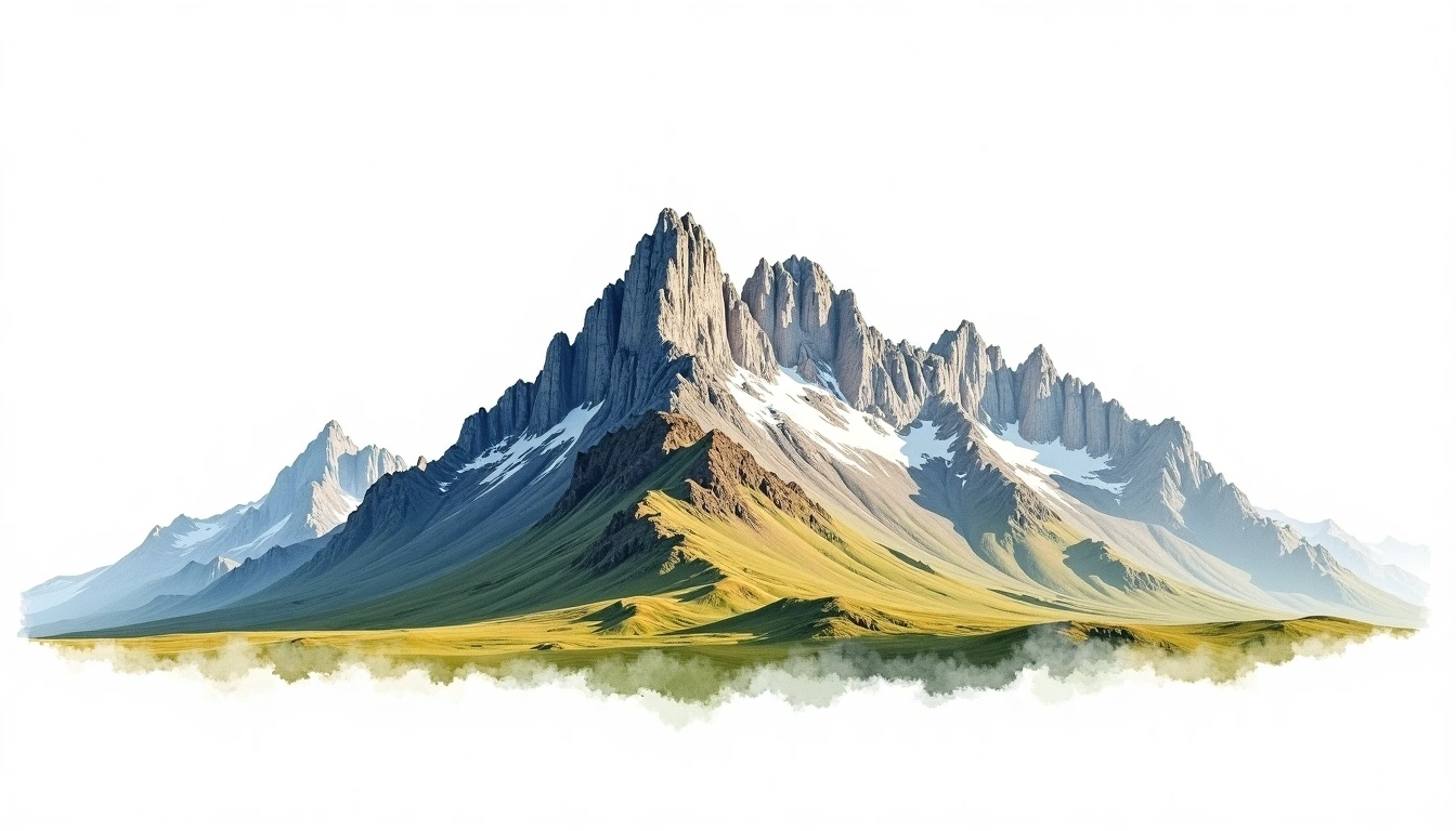 Ras Dejen — 4,533m — Ethiopia — watercolor illustration