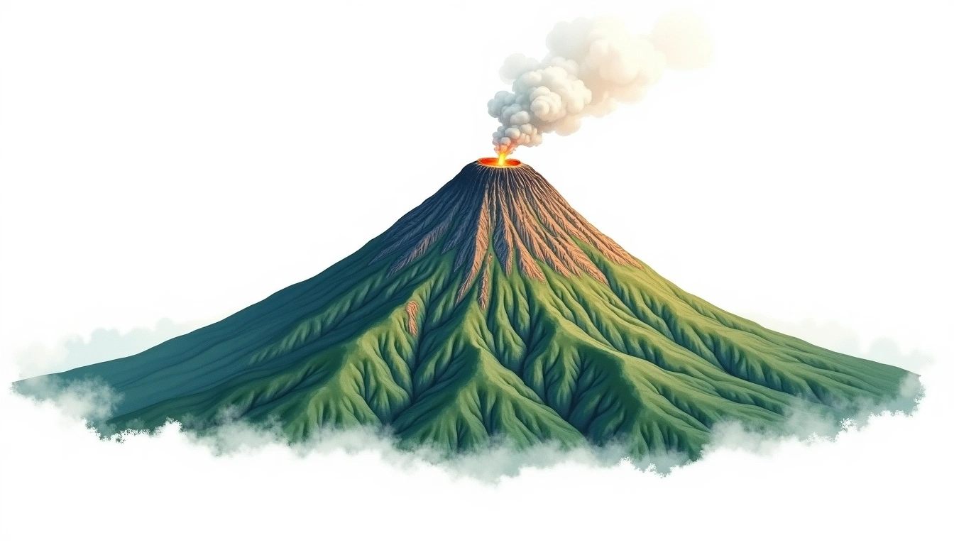 Rausu-dake — 1,661m — Japan — watercolor illustration