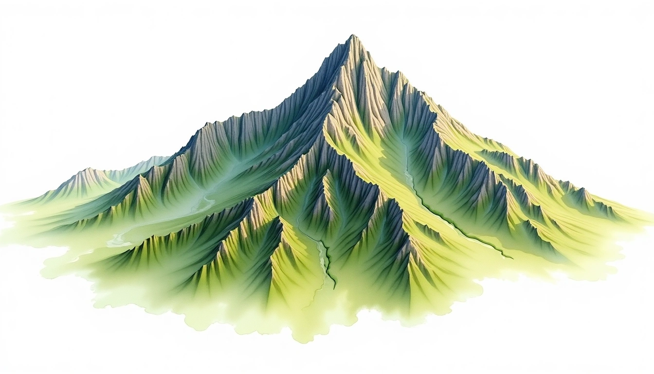 Reinebringen — 448m — Norway — watercolor illustration