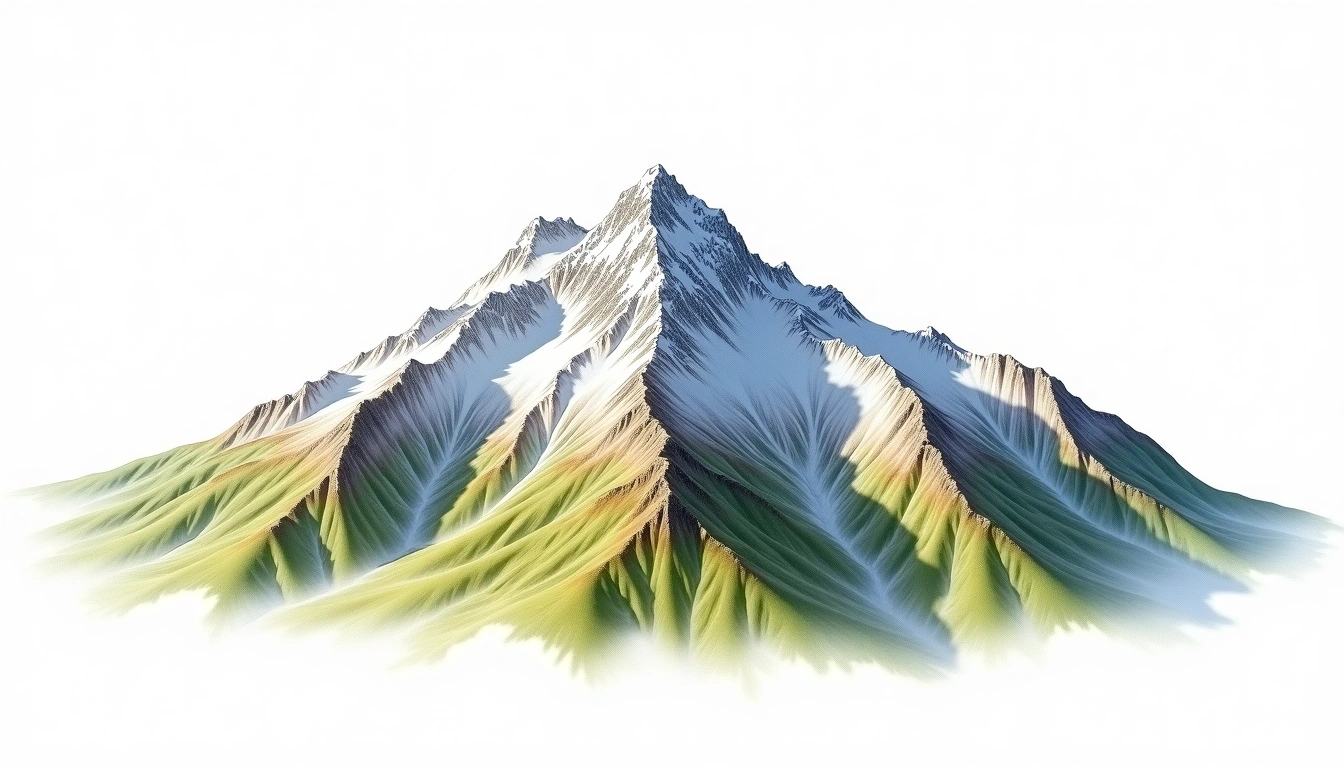 Rheinwaldhorn — 3,402m — Switzerland — watercolor illustration