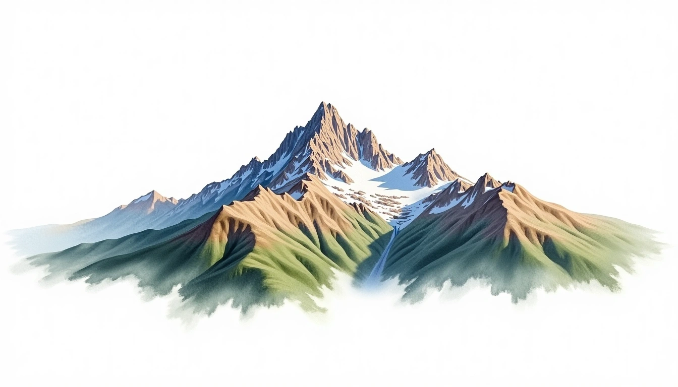 Rila Musala — 2,925m — Bulgaria — watercolor illustration