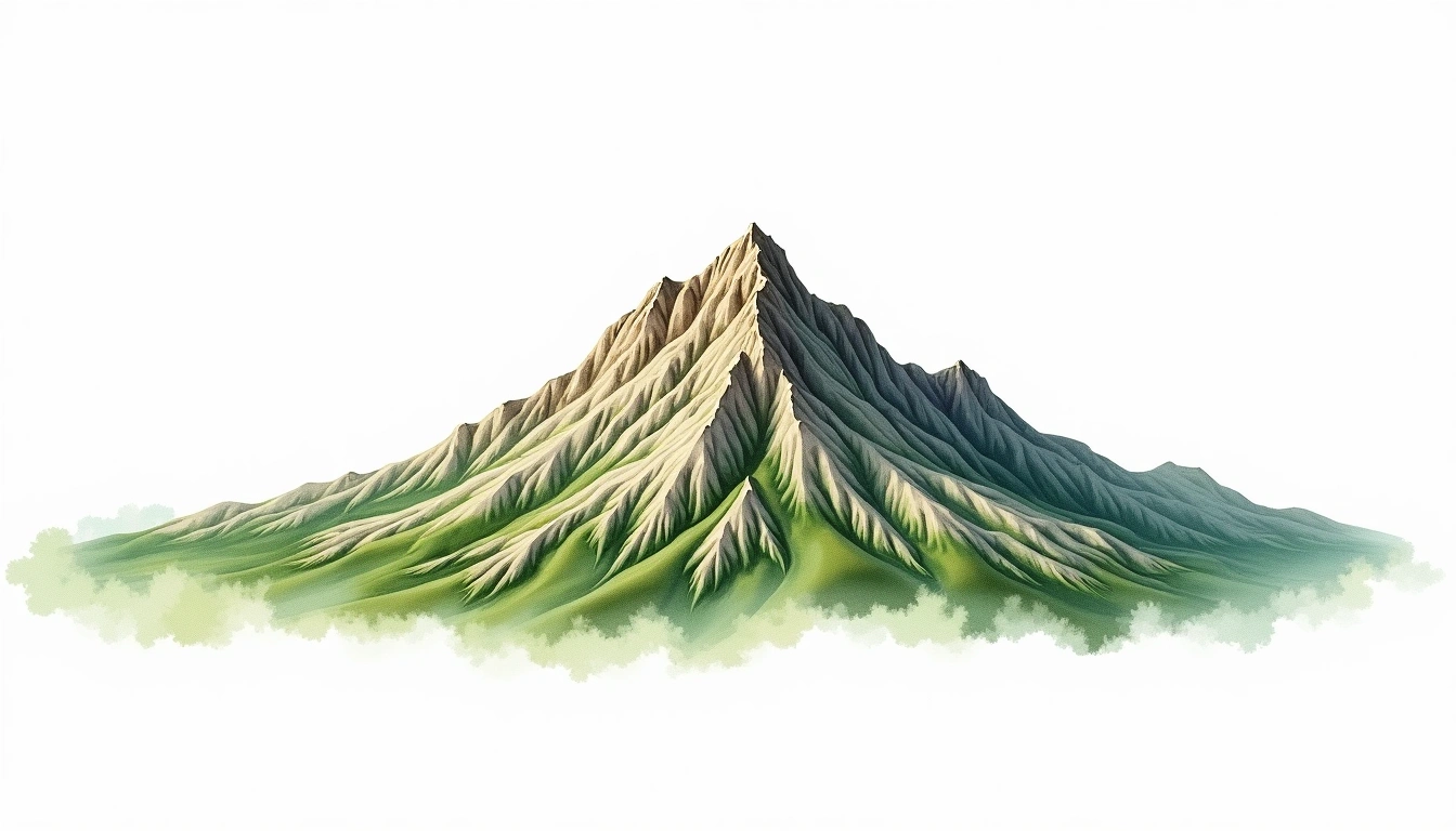 Rocky Peak Ridge — 1,360m — United States — watercolor illustration
