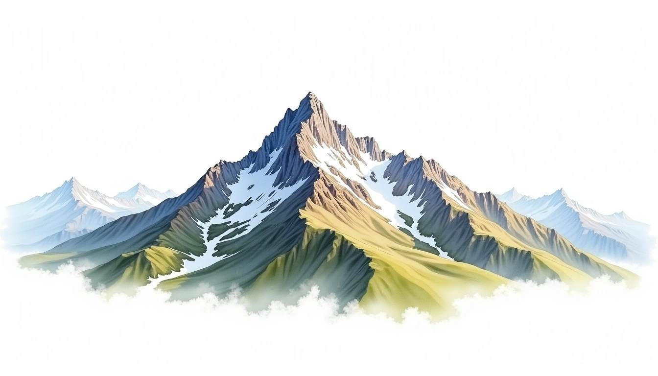 Ruitor — 3,486m — Italy — watercolor illustration