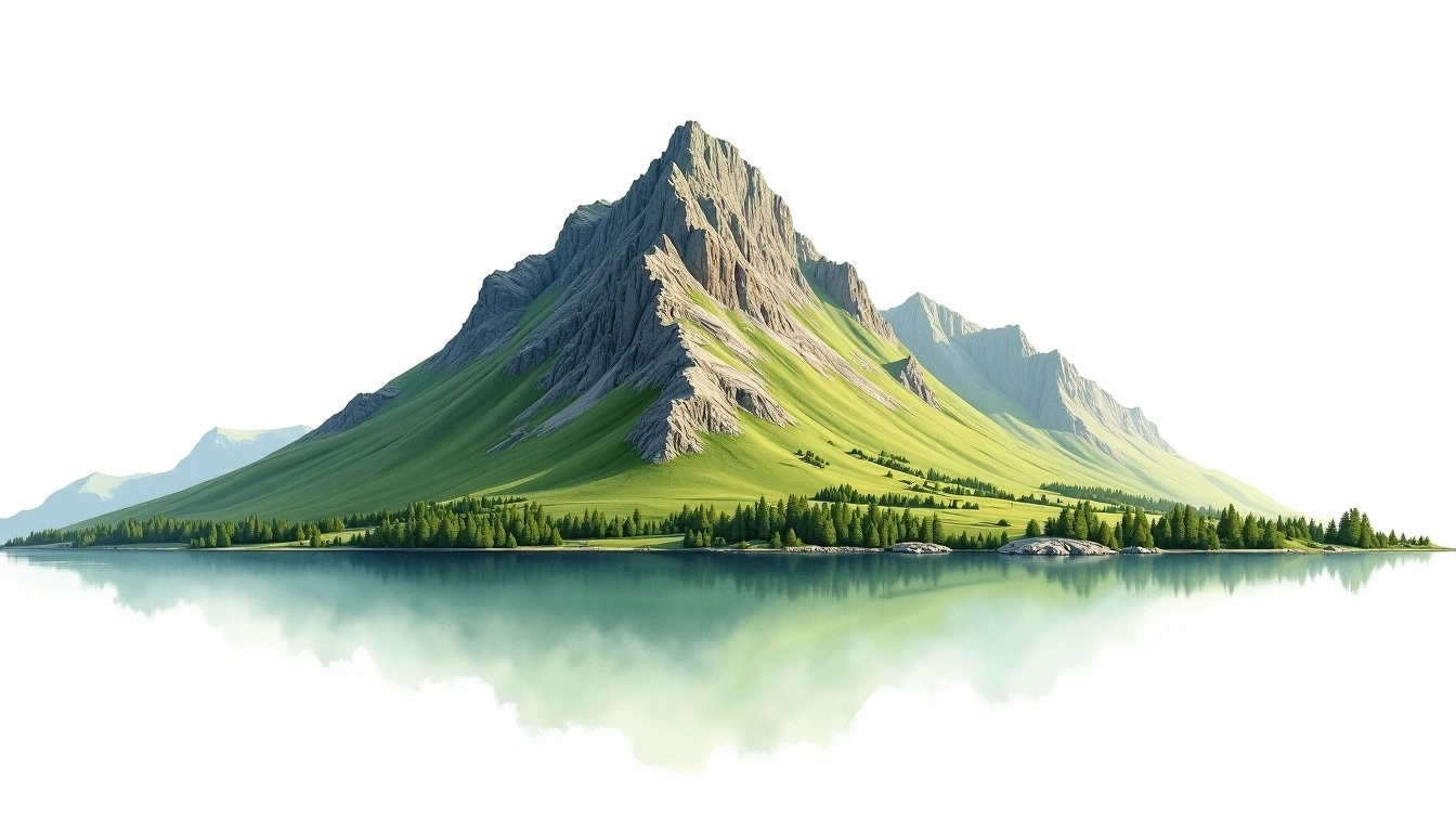 Kvalvika Ryten — 543m — Norway — watercolor illustration