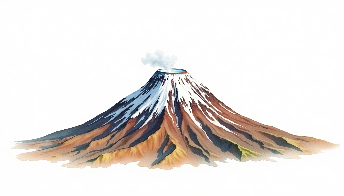 Sabalan West Peak — 4,620m — Iran — watercolor illustration