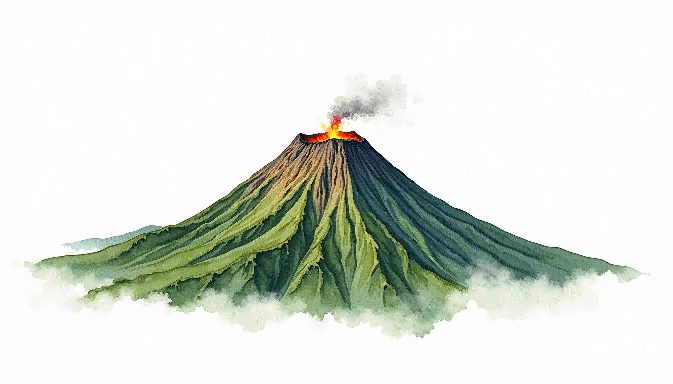 Sadiman — 2,876m — Tanzania — watercolor illustration