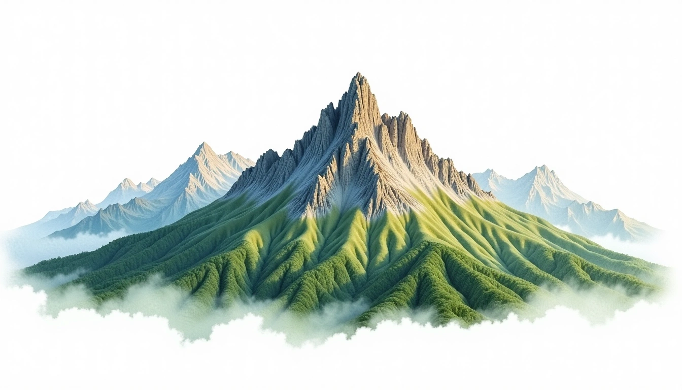 Saentis — 2,502m — Switzerland — watercolor illustration