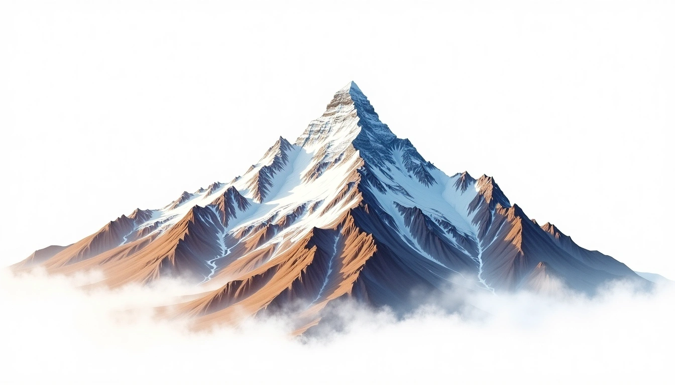 Saipal — 7,031m — Nepal — watercolor illustration