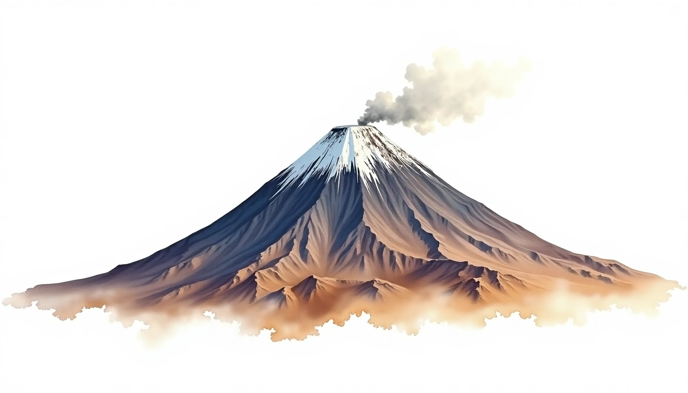 Sajama — 6,542m — Bolivia — watercolor illustration