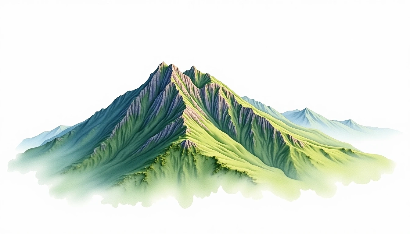 Samaksan — 654m — South Korea — watercolor illustration