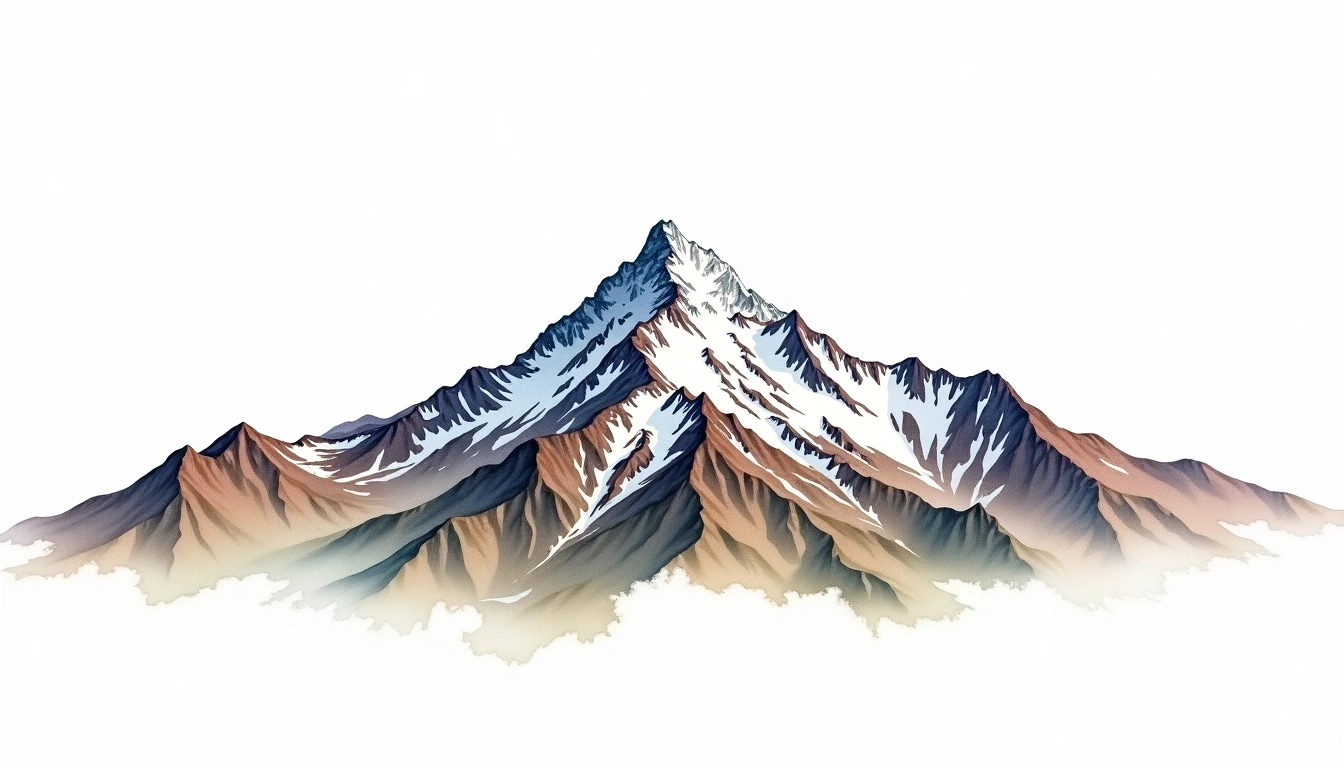 San Luis Peak — 4,273m — United States — watercolor illustration