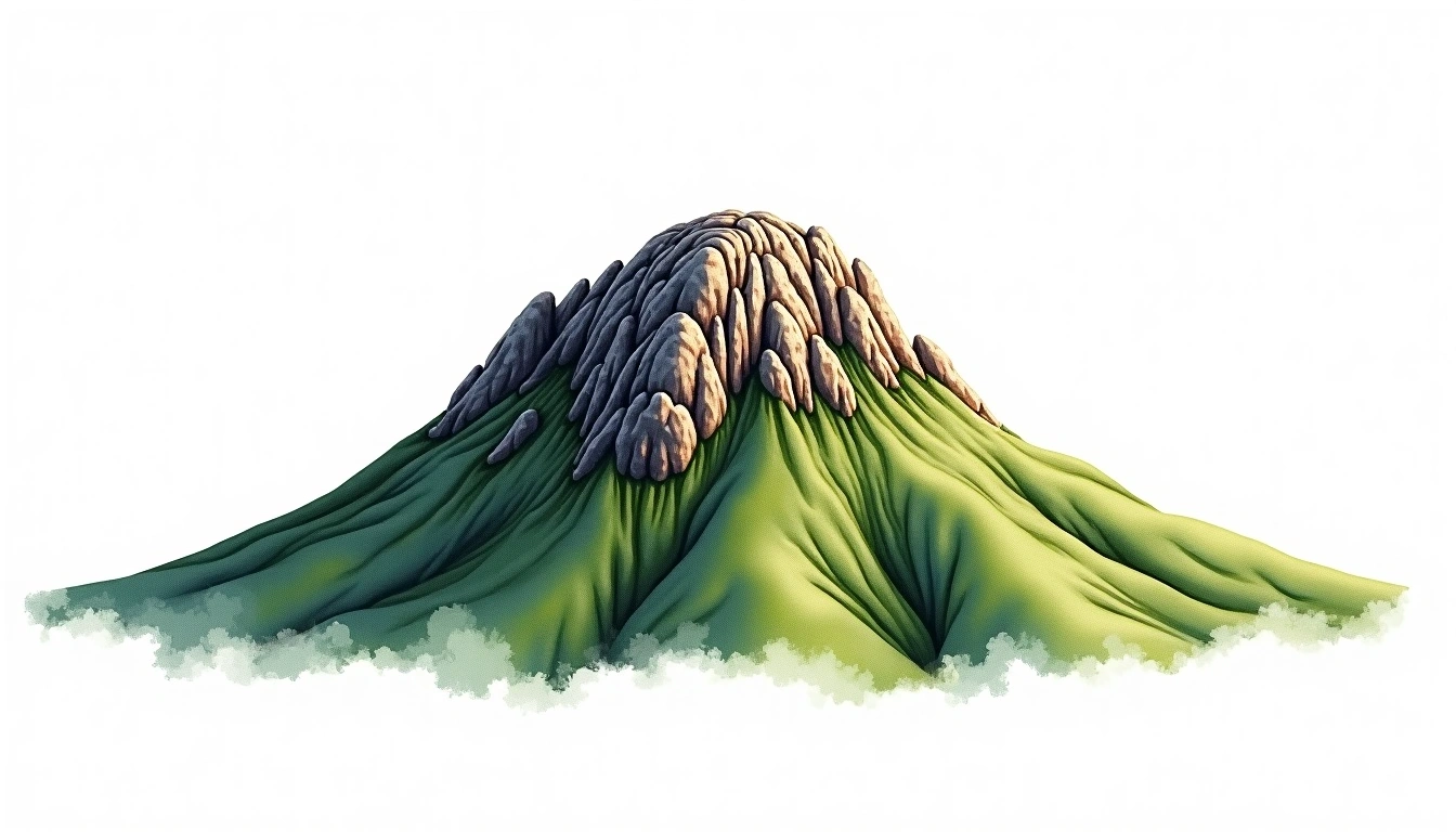 Sanbangsan — 395m — South Korea — watercolor illustration