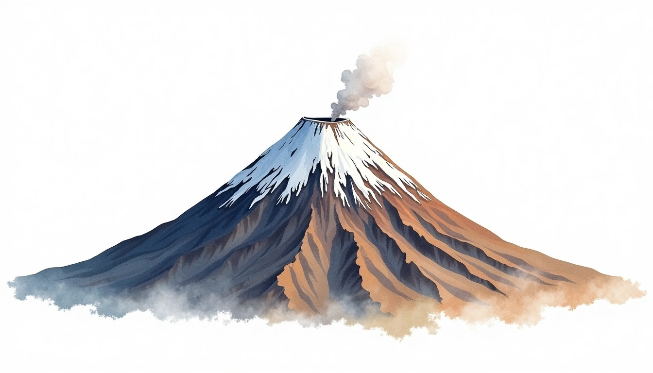 Sangay — 5,230m — Ecuador — watercolor illustration