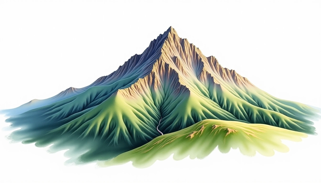 Sani Pass — 2,874m — Lesotho — watercolor illustration