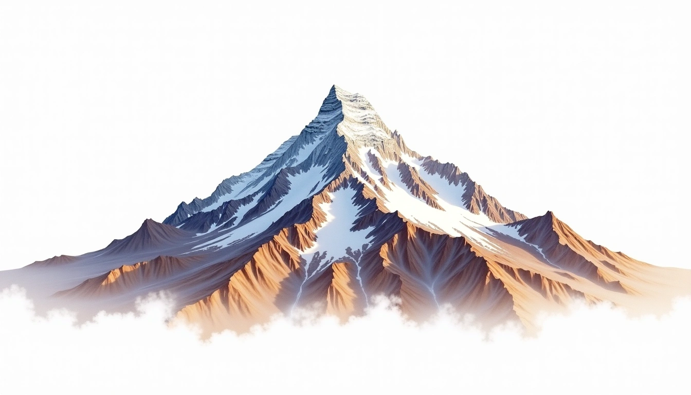 Santa Cruz — 6,259m — Peru — watercolor illustration