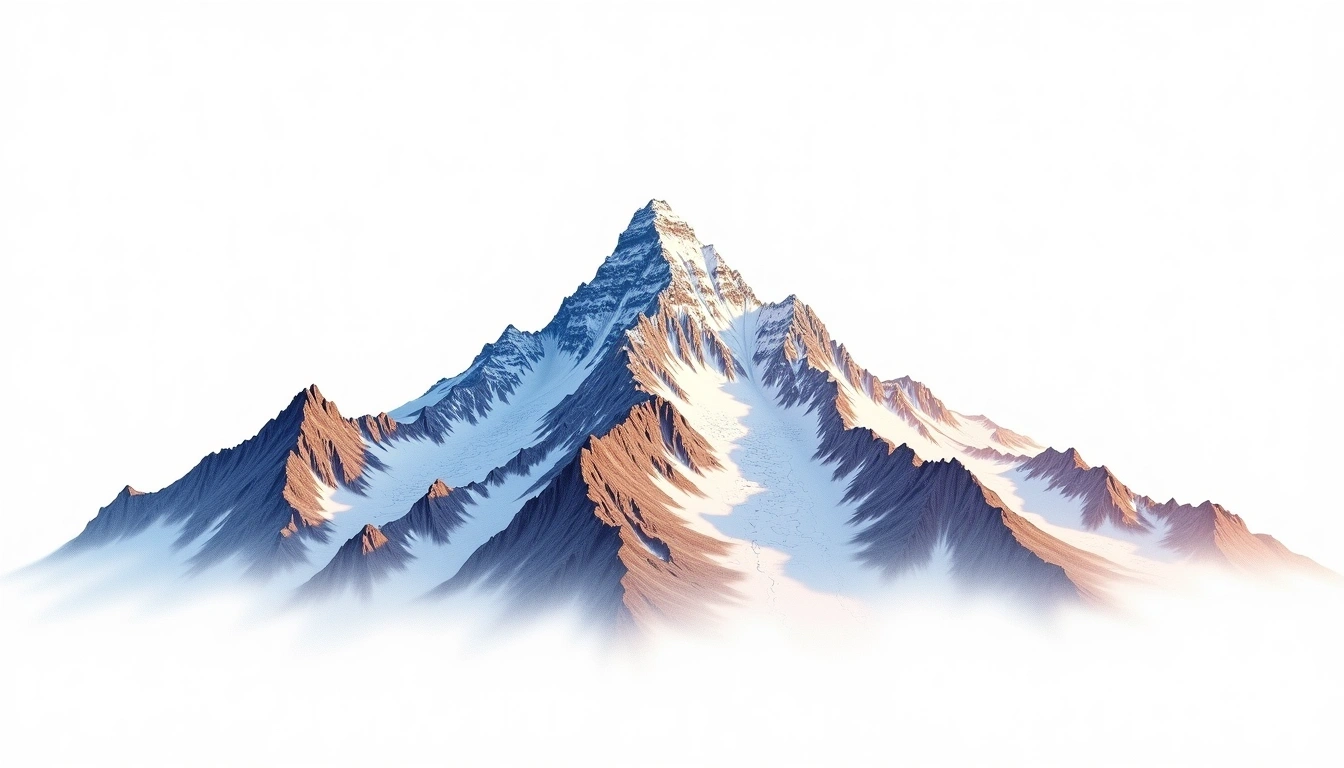 Santa Cruz Peak — 6,259m — Peru — watercolor illustration