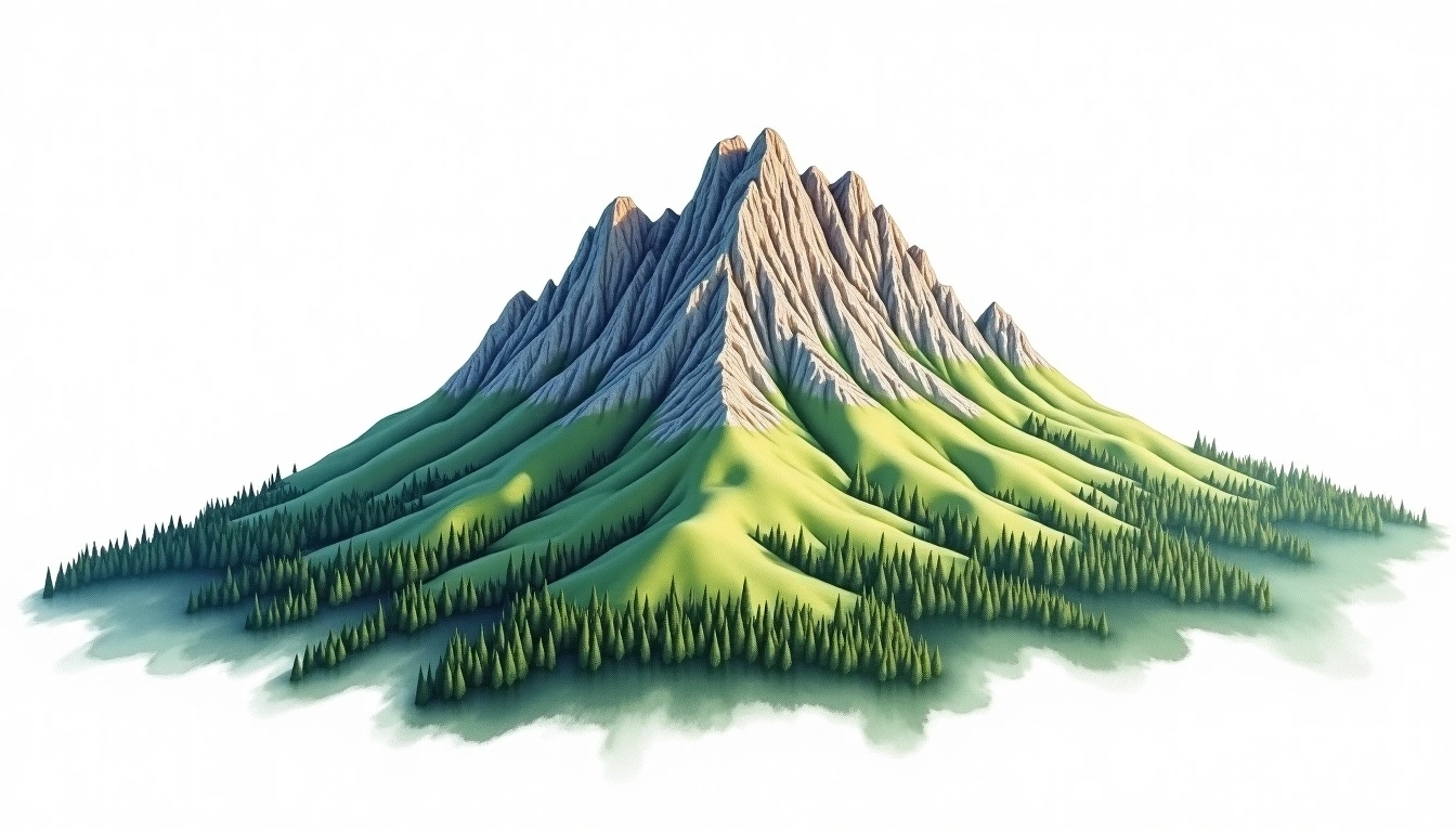 Sar Planina Ljuboten — 2,499m — North Macedonia — watercolor illustration