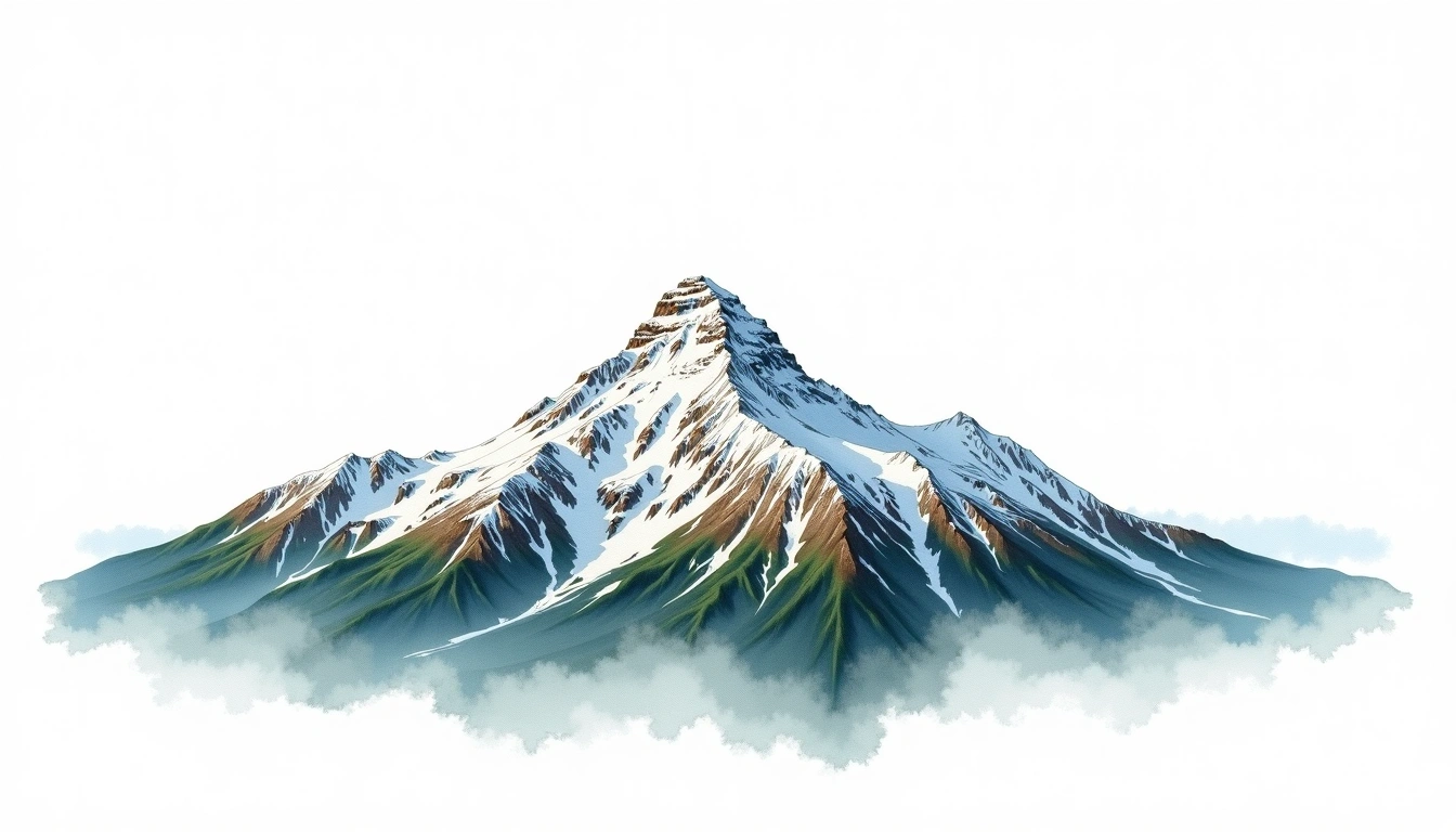 Sarek Ahkka — 2,015m — Sweden — watercolor illustration