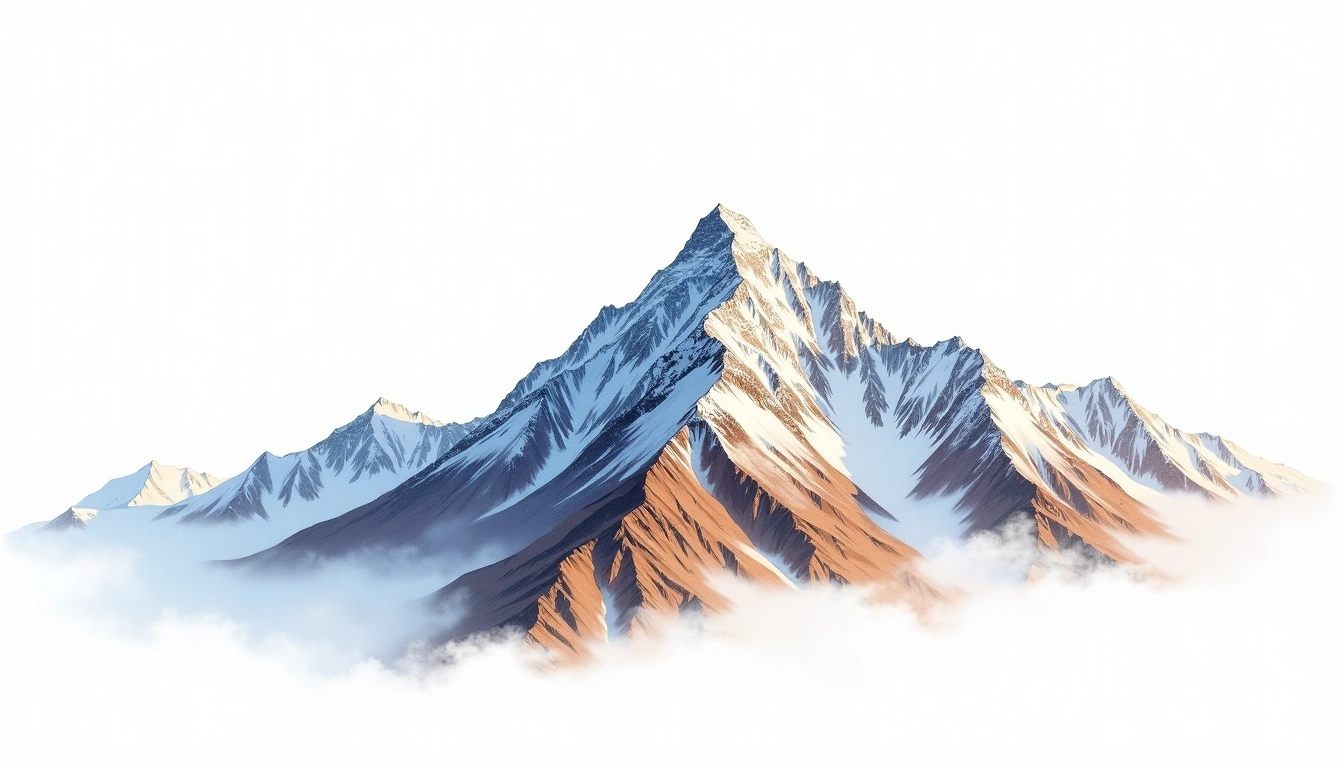 Saser Kangri — 7,672m — India — watercolor illustration