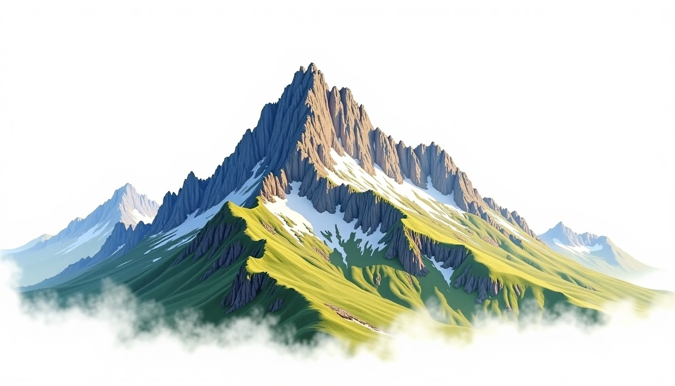 Sassolungo — 3,181m — Italy — watercolor illustration