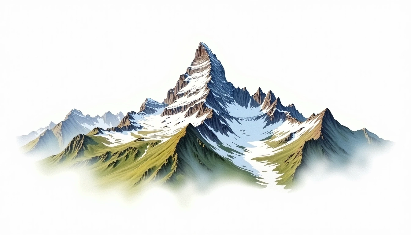 Schreckhorn — 4,078m — Switzerland — watercolor illustration