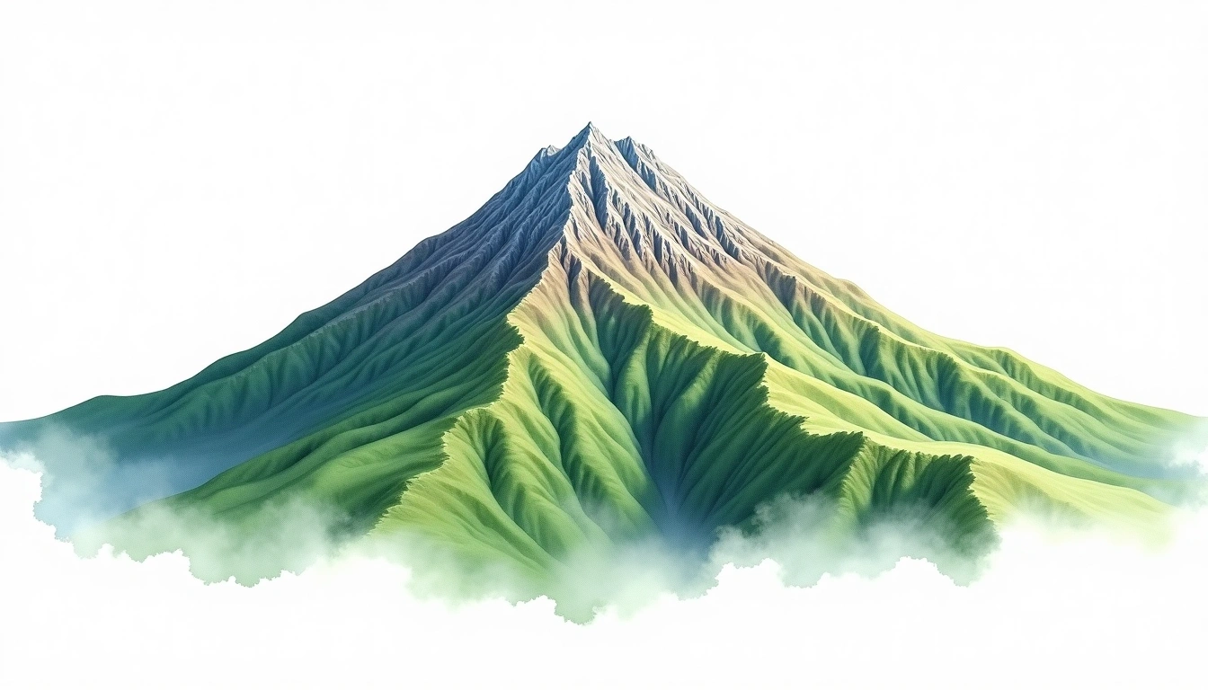 Senjo-gatake — 3,033m — Japan — watercolor illustration