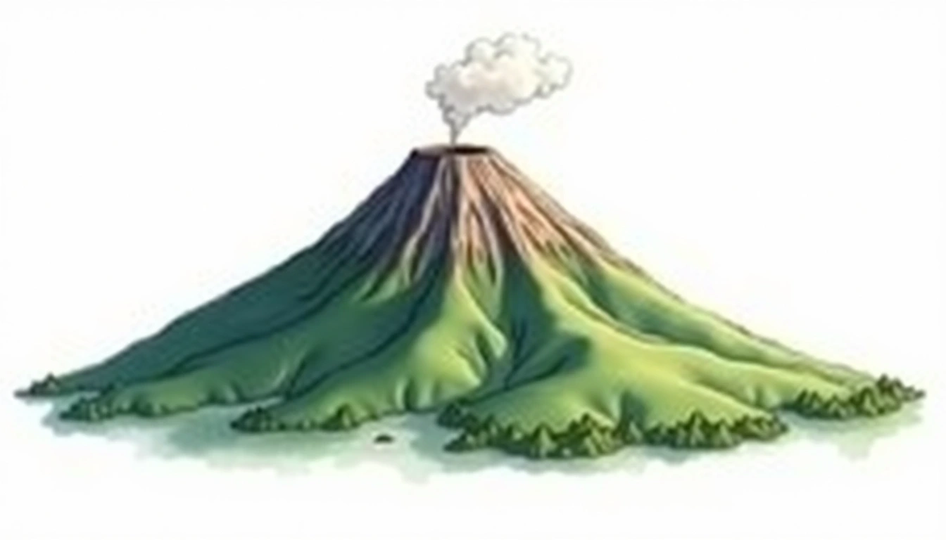 Shari-dake — 1,547m — Japan — watercolor illustration