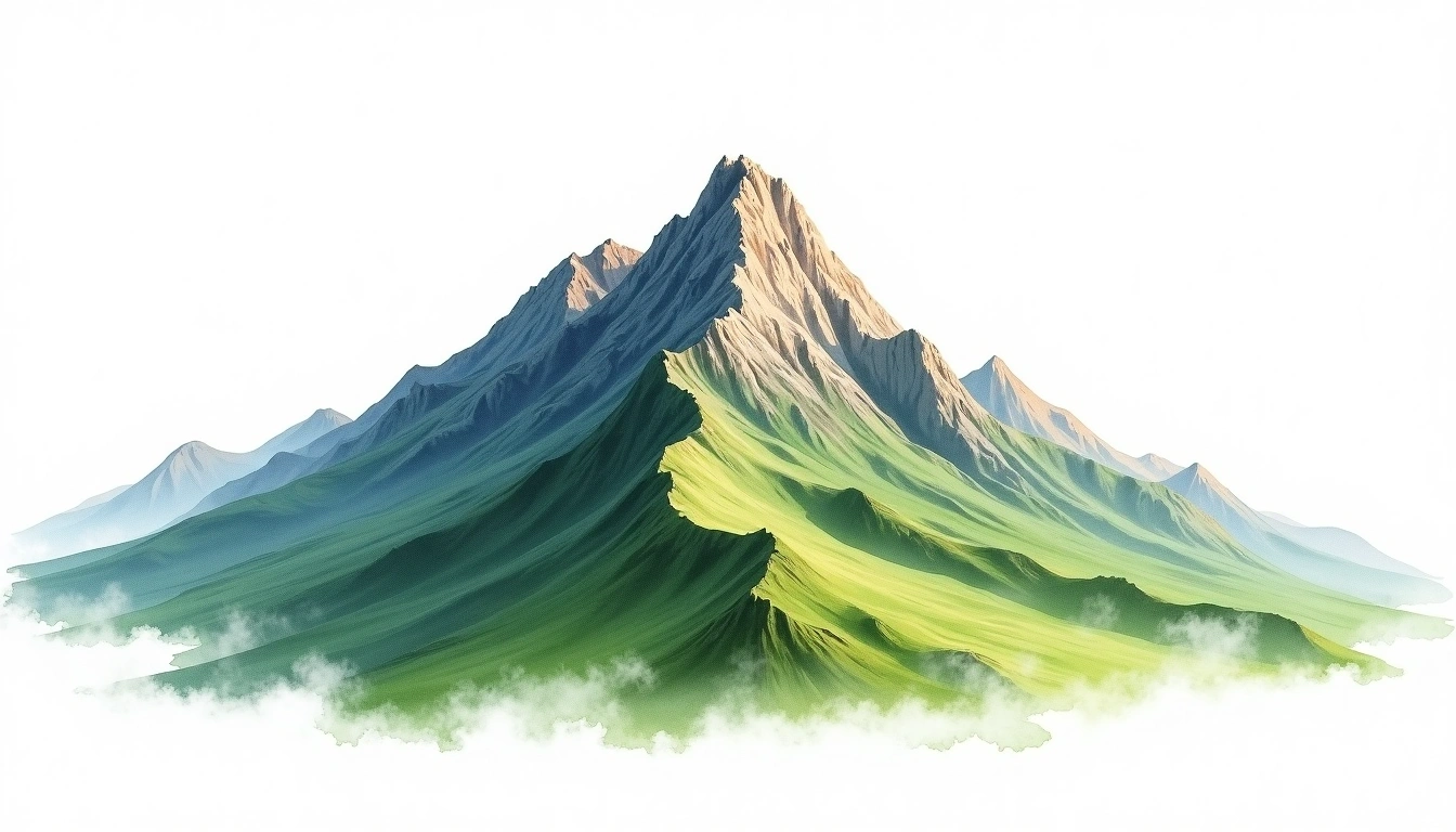 Shenmazhen Shan — 3,141m — Taiwan — watercolor illustration