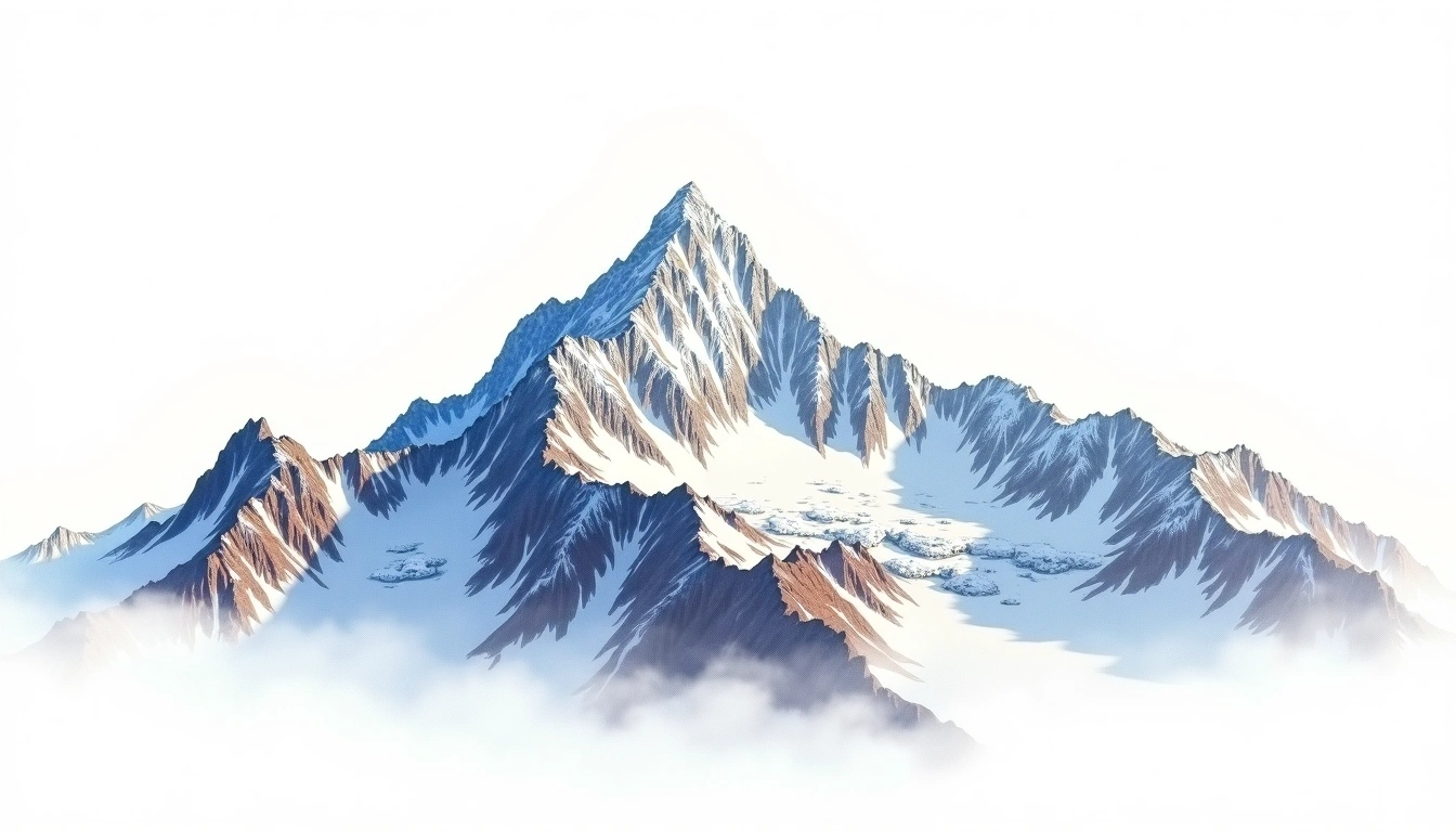Sherpi Kangri — 7,380m — Pakistan — watercolor illustration