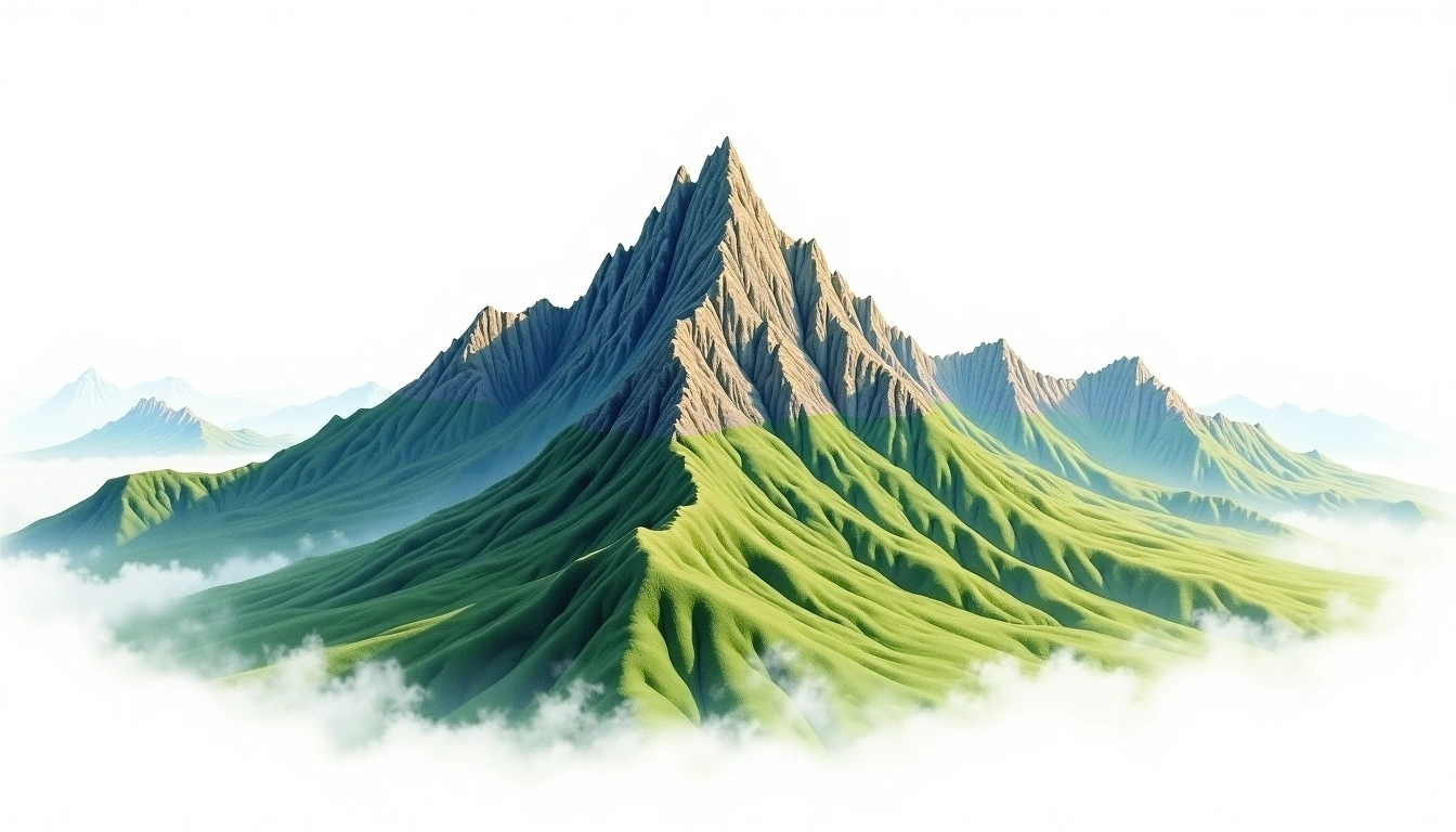 Shimen Shan — 3,237m — Taiwan — watercolor illustration