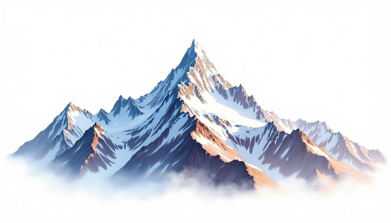 Shimshal Whitehorn — 6,303m — Pakistan — watercolor illustration
