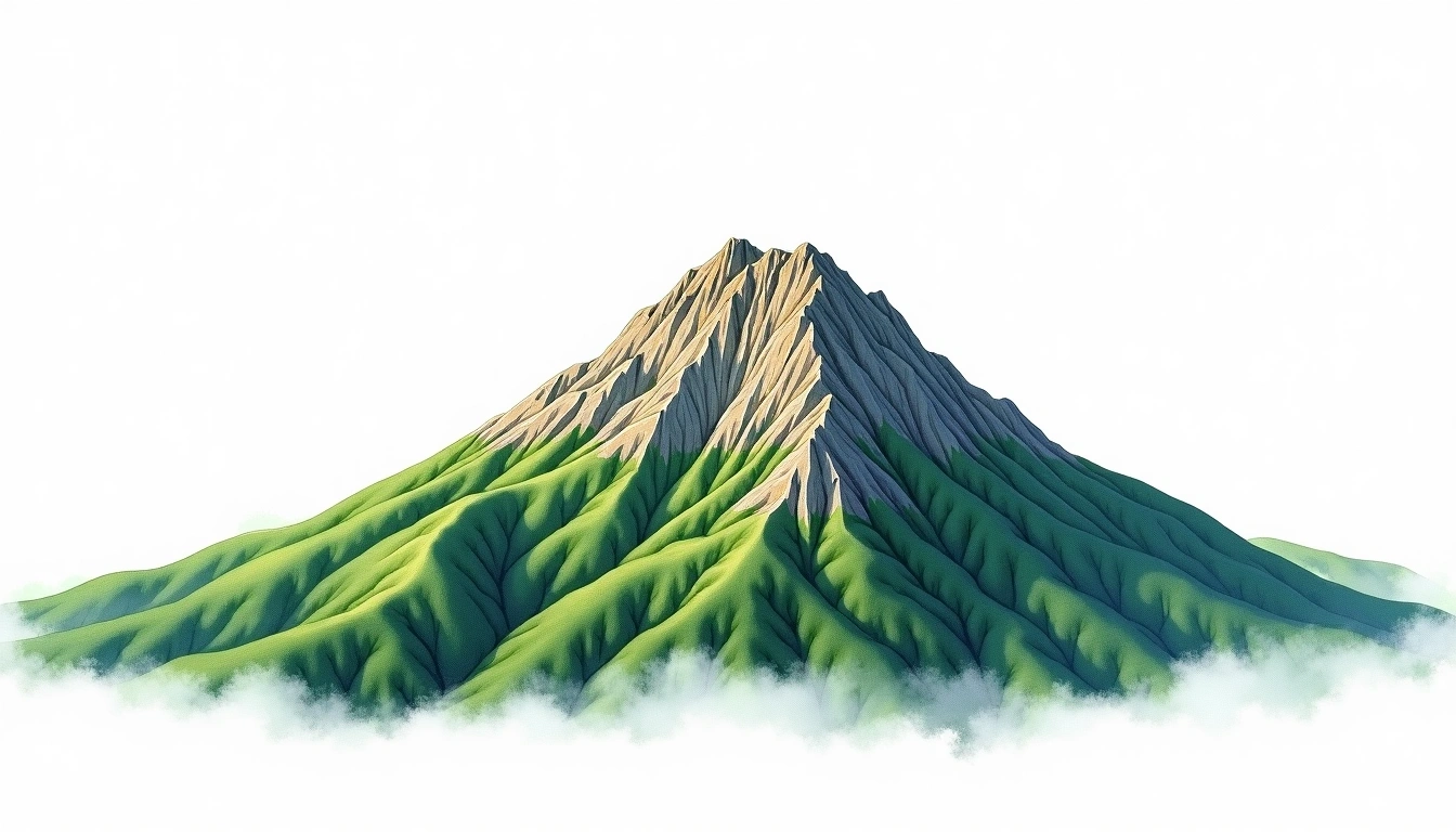 Shirouma-dake — 2,932m — Japan — watercolor illustration