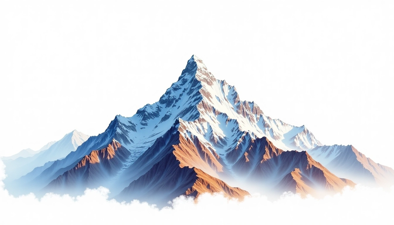 Shivling — 6,543m — India — watercolor illustration