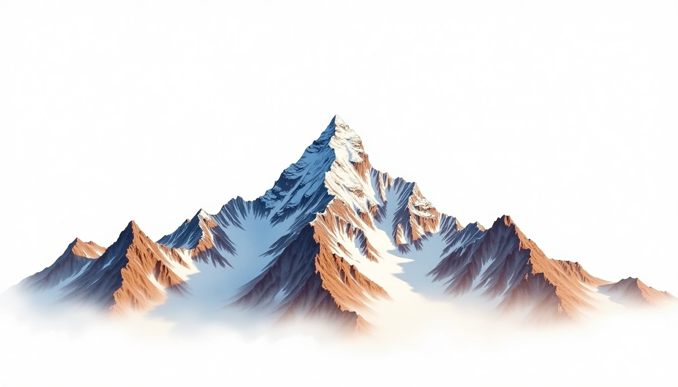 Sia Kangri — 7,422m — Pakistan — watercolor illustration