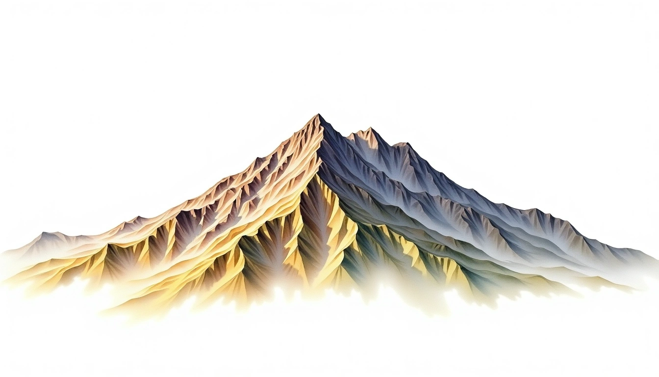 Sierra Nevada Alcazaba — 3,371m — Spain — watercolor illustration