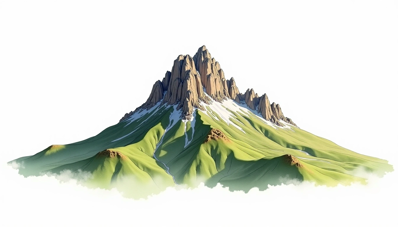 Sierra San Pedro Martir — 3,096m — Mexico — watercolor illustration