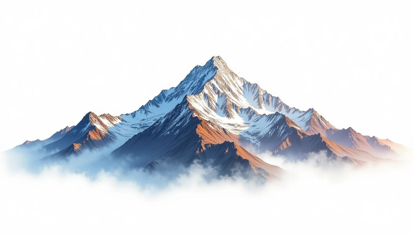 Siguniang Shan — 6,250m — China — watercolor illustration