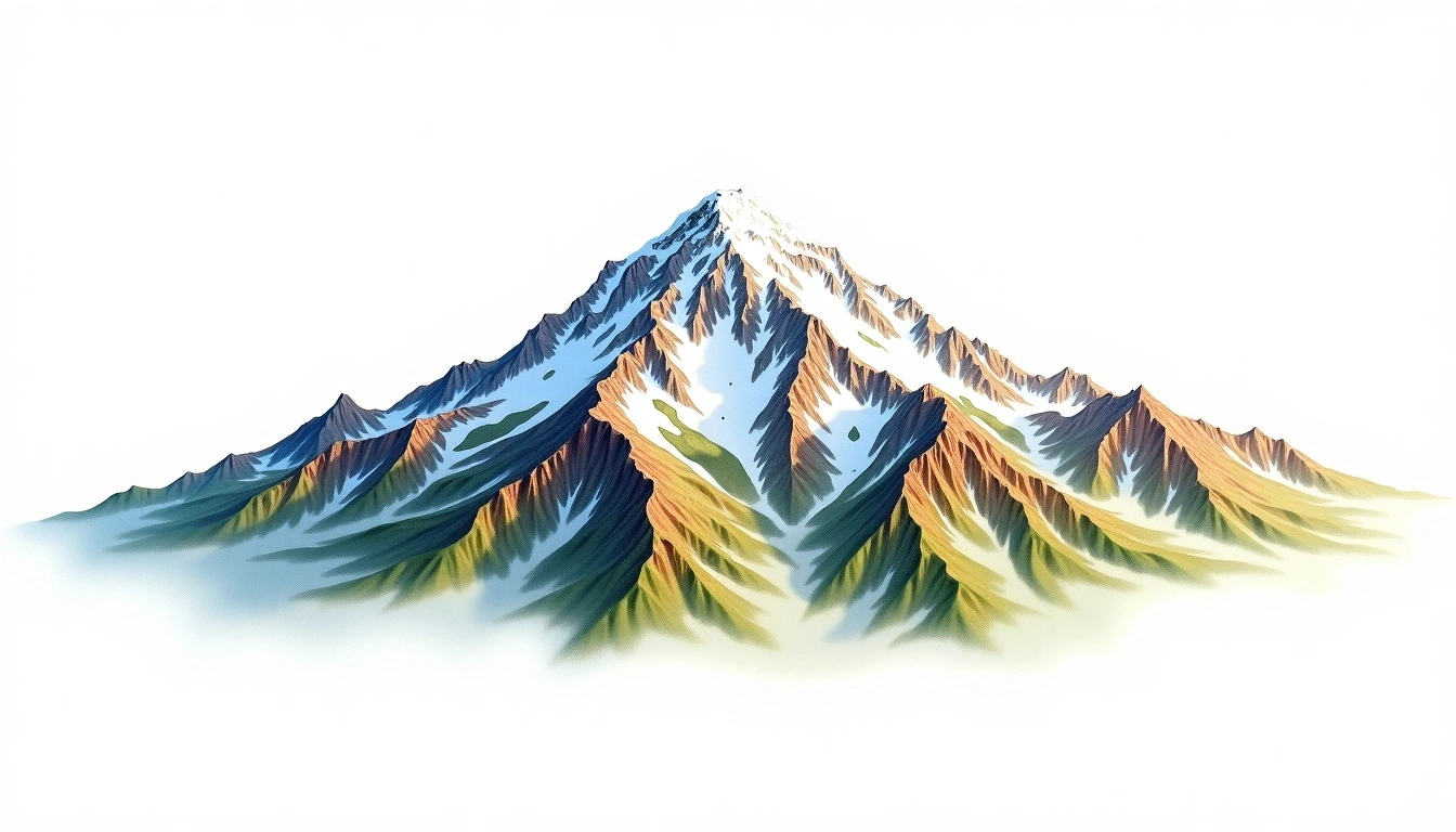 Sikaram — 4,755m — Pakistan — watercolor illustration