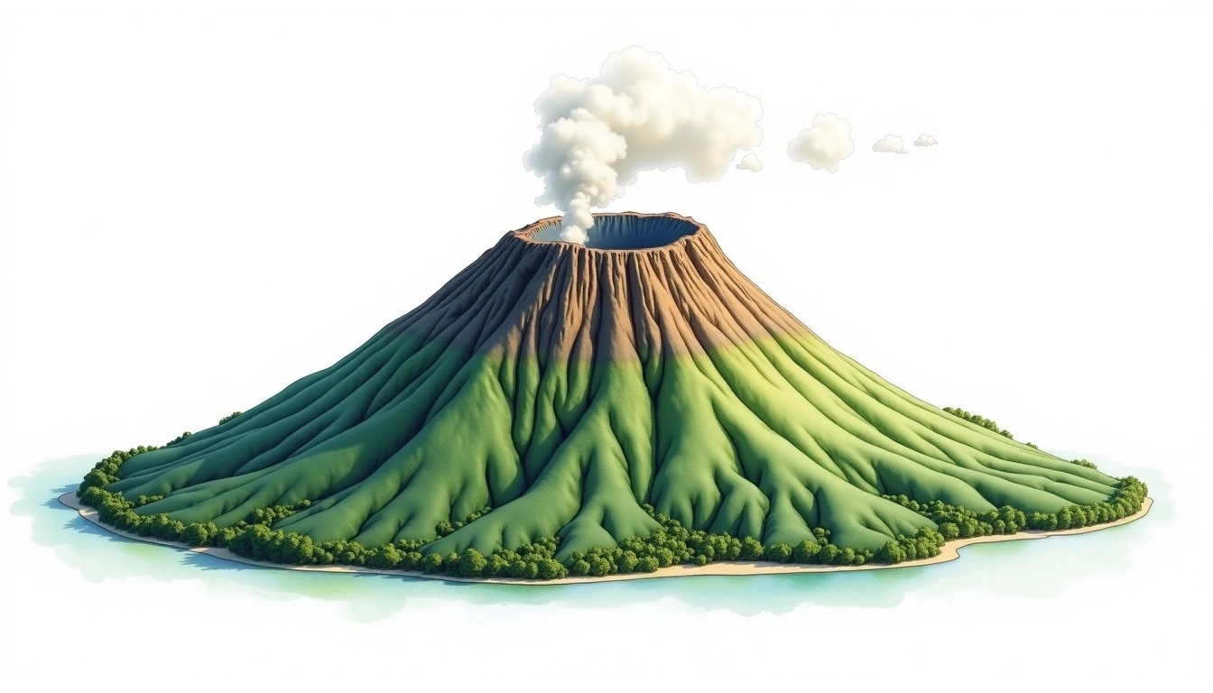 Silisili — 1,858m — Samoa — watercolor illustration