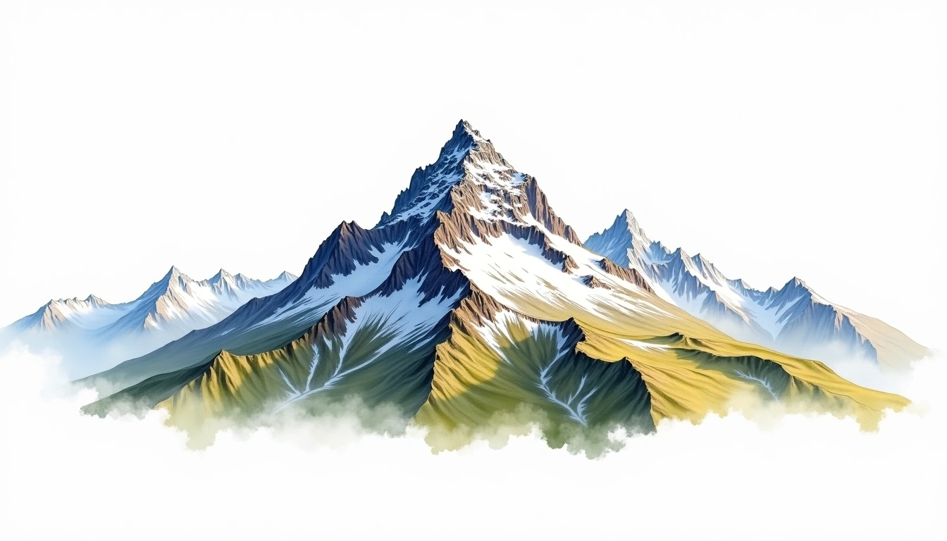 Similaun — 3,599m — Austria — watercolor illustration