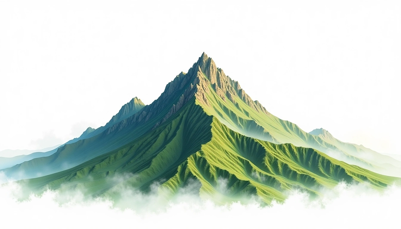 Sinbulsan — 1,159m — South Korea — watercolor illustration