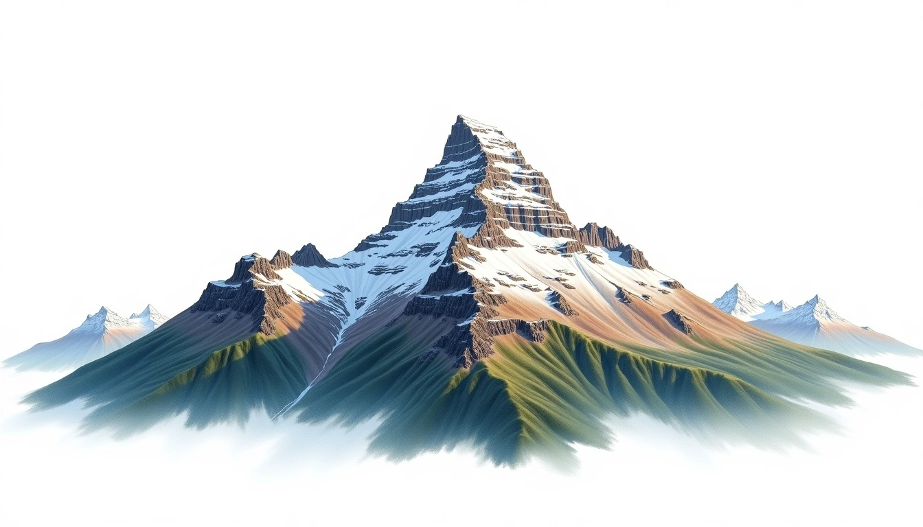 Skagastolstinden — 2,405m — Norway — watercolor illustration