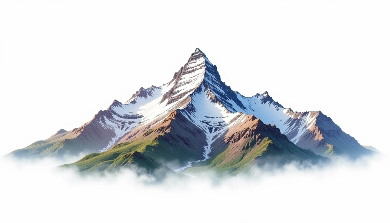 Skarstind — 2,004m — Norway — watercolor illustration