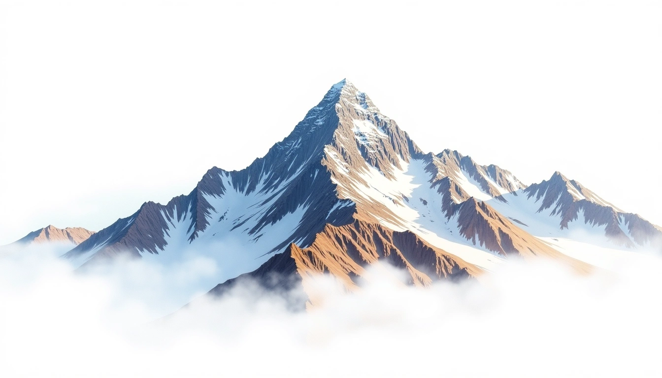 Skil Brum — 7,360m — Pakistan — watercolor illustration