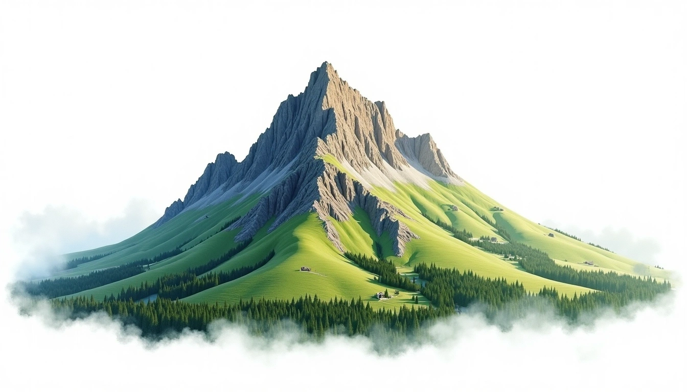 Skuta — 2,532m — Slovenia — watercolor illustration