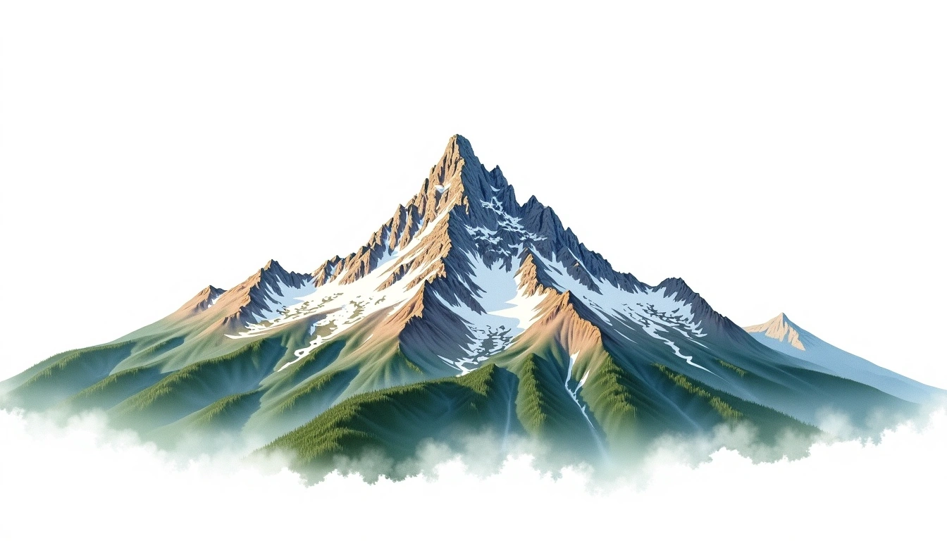 Sloan Peak — 2,801m — United States — watercolor illustration