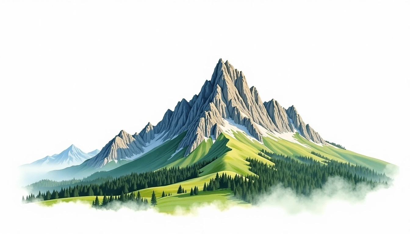 Sneznik — 1,796m — Slovenia — watercolor illustration