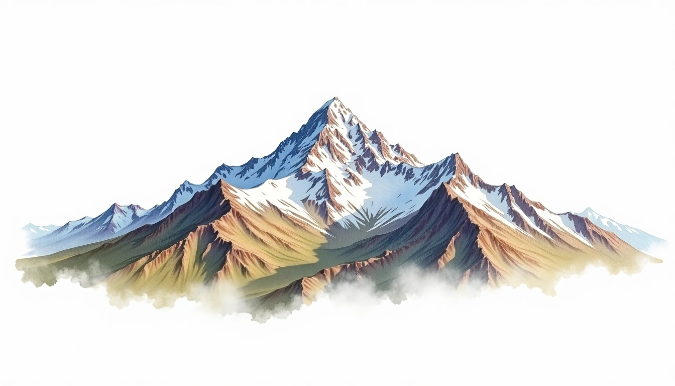 Snowmass Mountain — 4,295m — United States — watercolor illustration