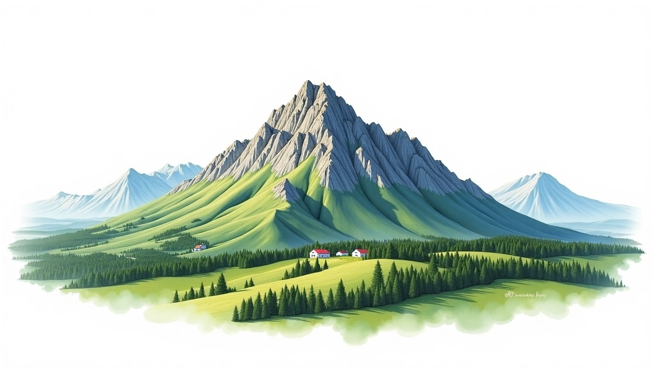 Solunska Glava — 2,540m — North Macedonia — watercolor illustration