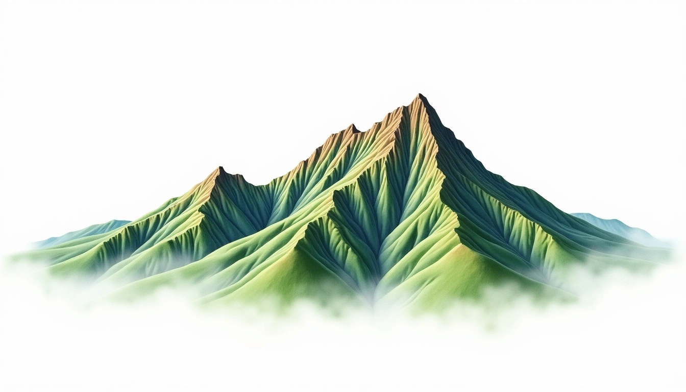 Songnisan — 1,058m — South Korea — watercolor illustration